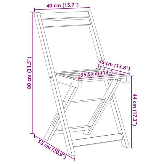 Vidaxl - Chaises de jardin pliantes 6 pcs Naturel 40 x 53 x 80 cm vidaXL 3416285 - Image 3