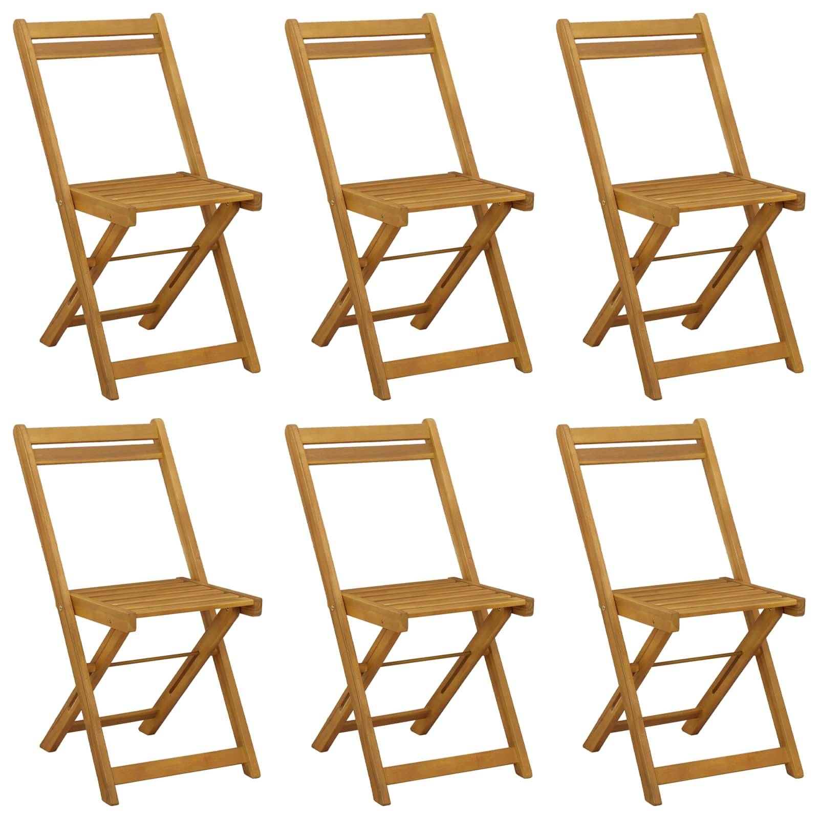 Vidaxl - Chaises de jardin pliantes 6 pcs Naturel 40 x 53 x 80 cm vidaXL 3416285 - Image 2