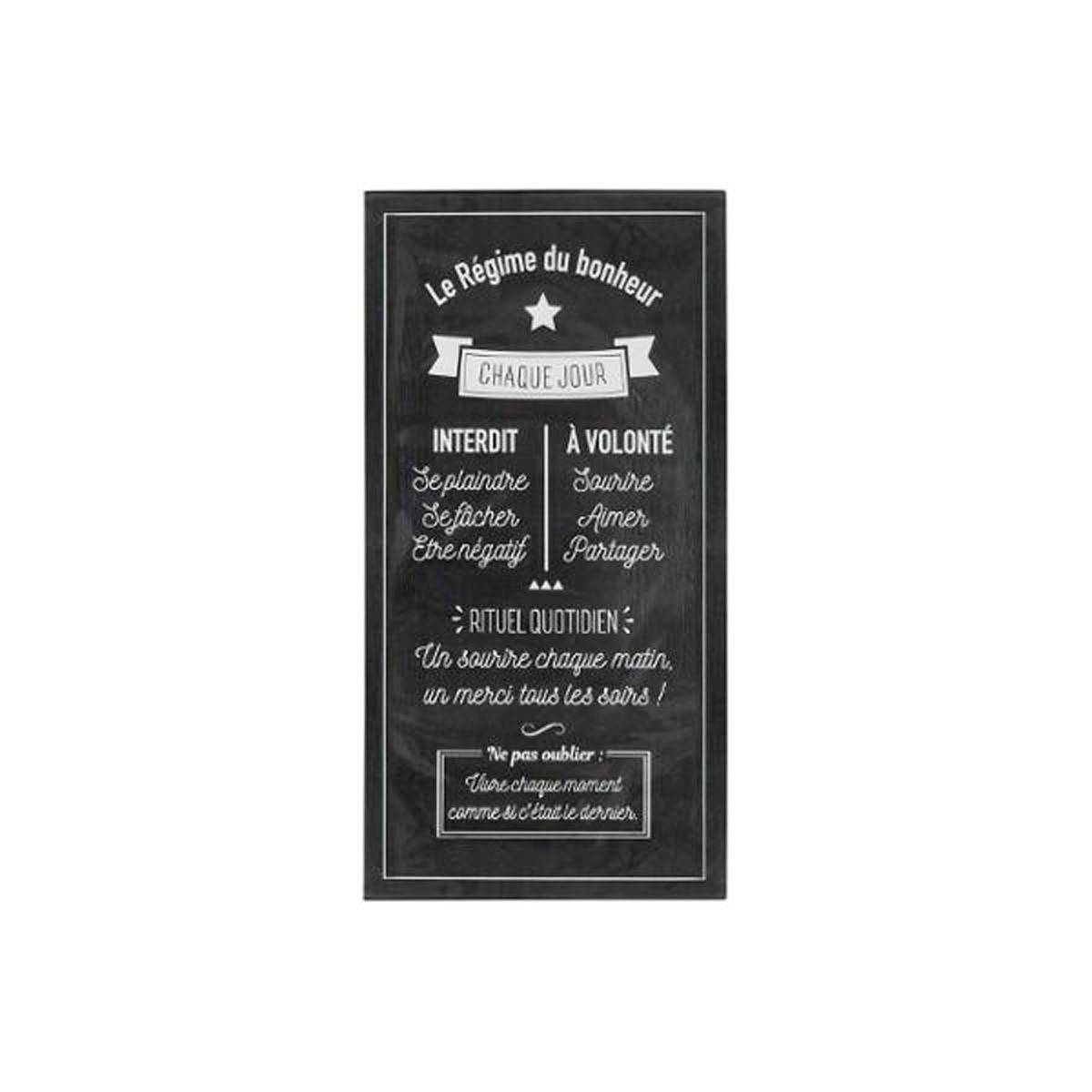 Sticker Relief "Régime Bonheur" 32x60cm Noir - Image 1