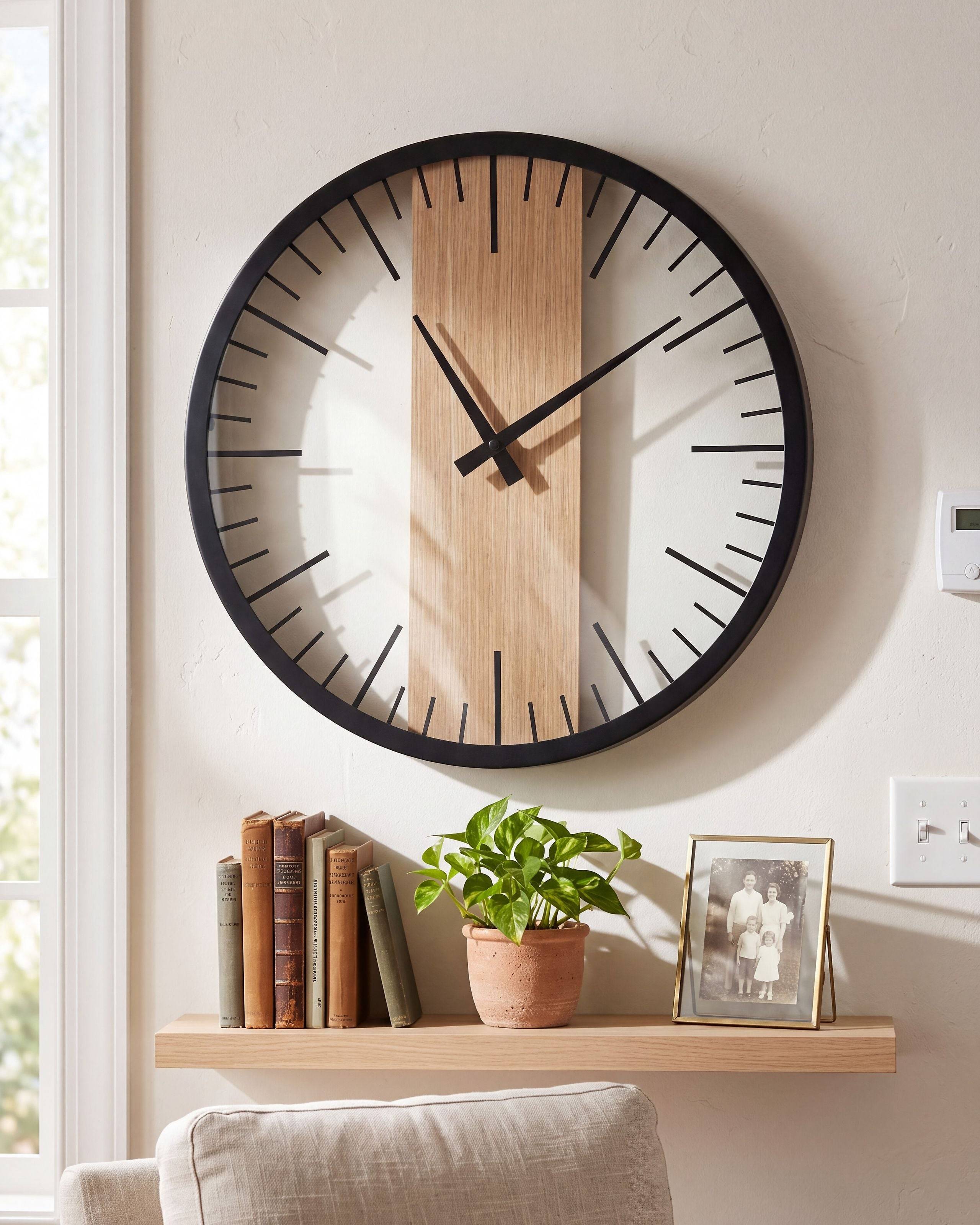 Beliani - Horloge murale Matière synthétique Marron/noir VILLORA - 38x3x38- Beliani - Image 1