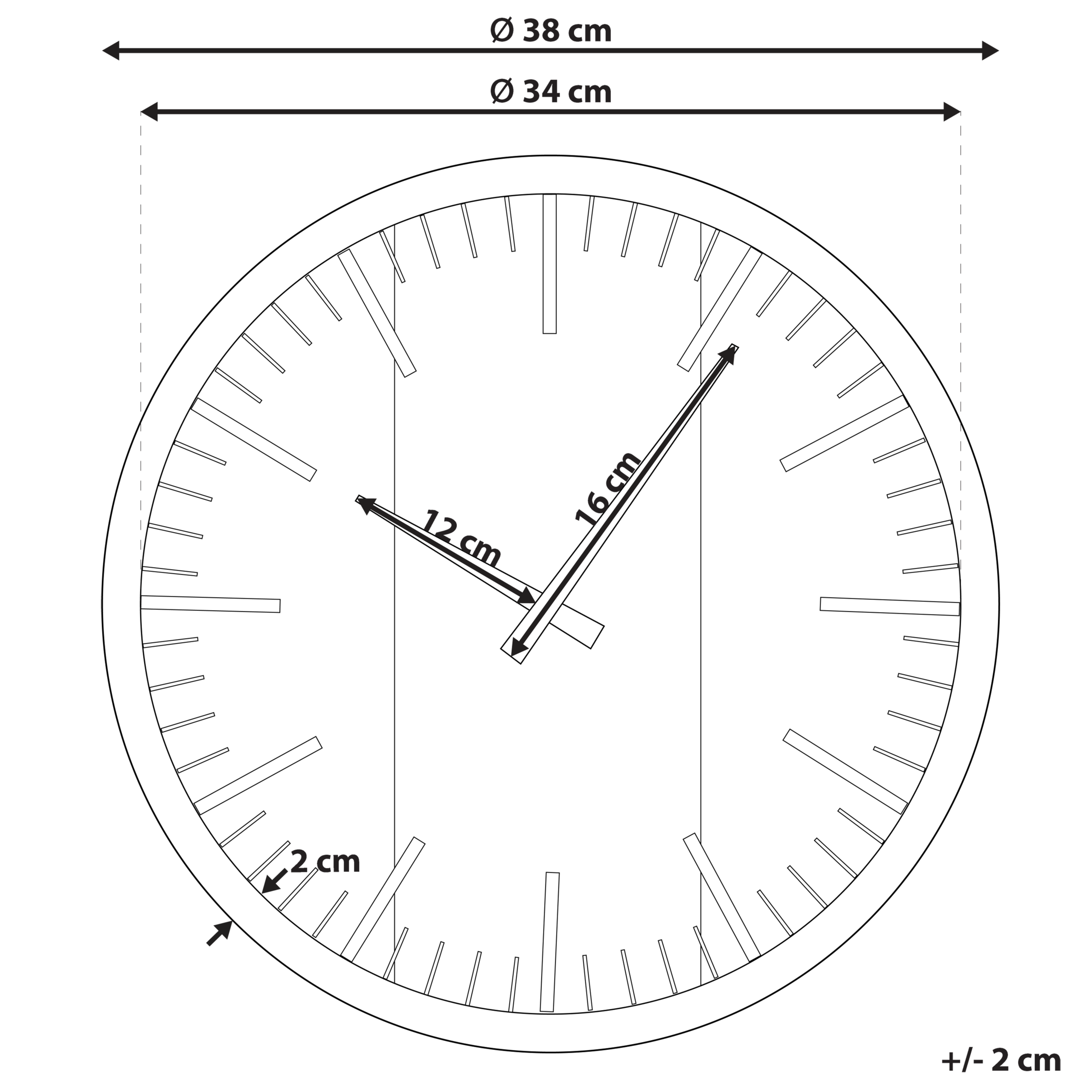 Beliani - Horloge murale Matière synthétique Marron/noir VILLORA - 38x3x38- Beliani - Image 3