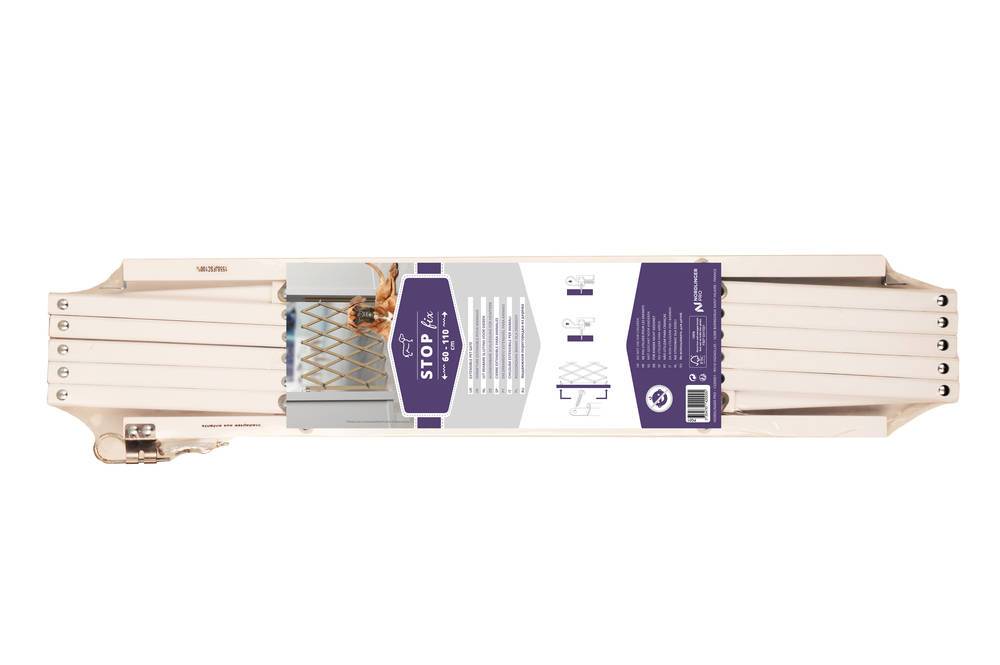 Nordlinger - NORDLINGER PRO Barrière animaux 742001 Stop'Fix - Blanc - Bois extensible - 0,60 à 1,10 m - Pour chien - Imagen 2