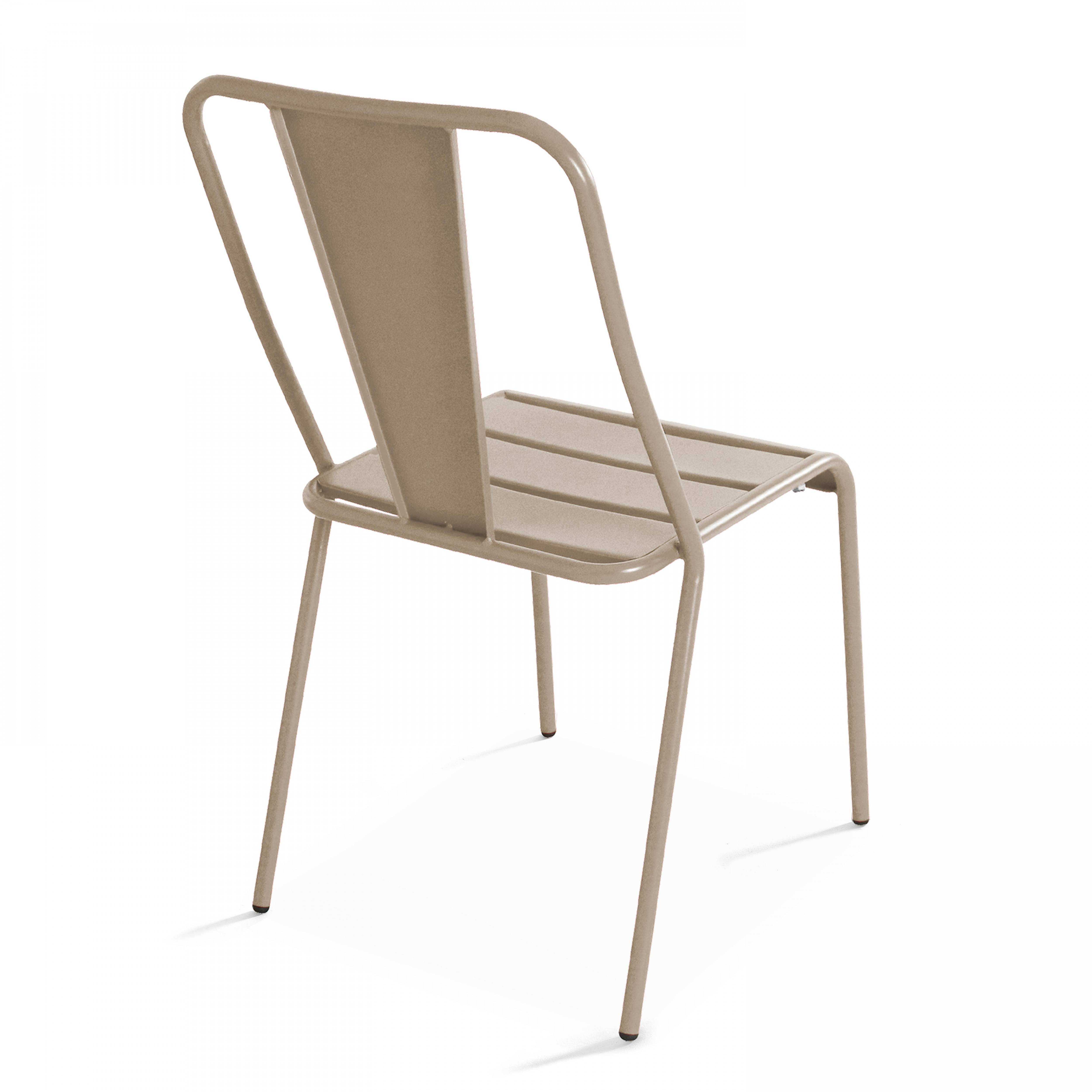 Oviala - Chaise de jardin bistrot en métal taupe Dieppe - Oviala - Imagen 3