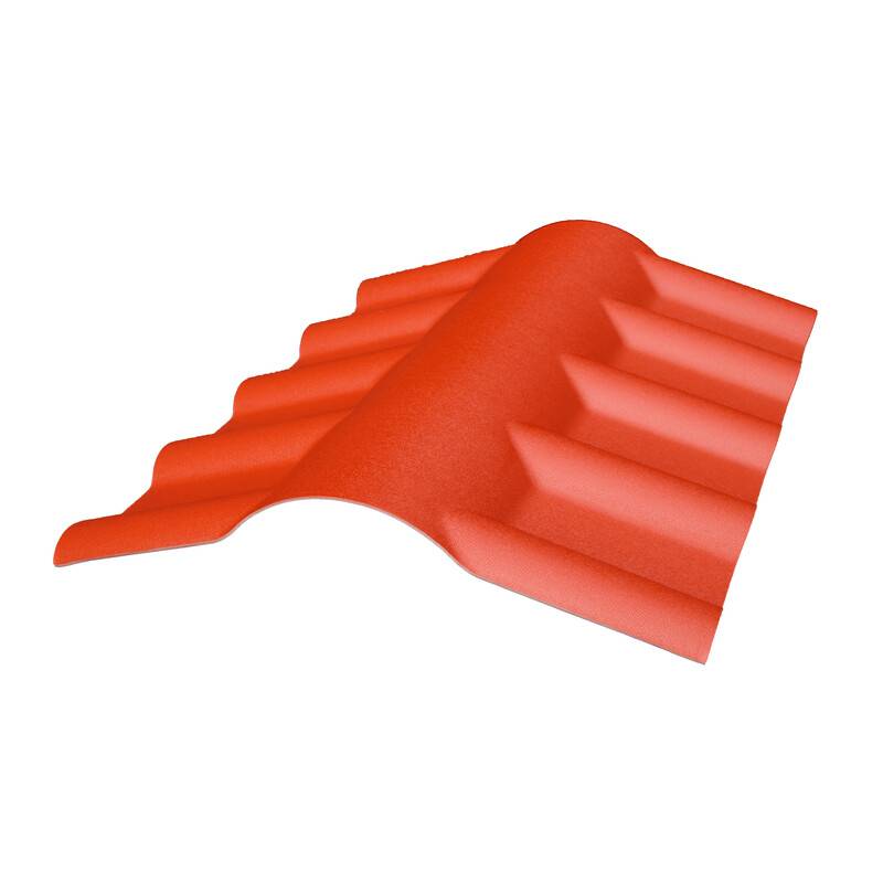Faîtière PVC pour toiture imitation tuile moderne - Coloris - Terre cuite, Epaisseur - 15cm, Largeur - 55 cm, Longueur - 74 cm