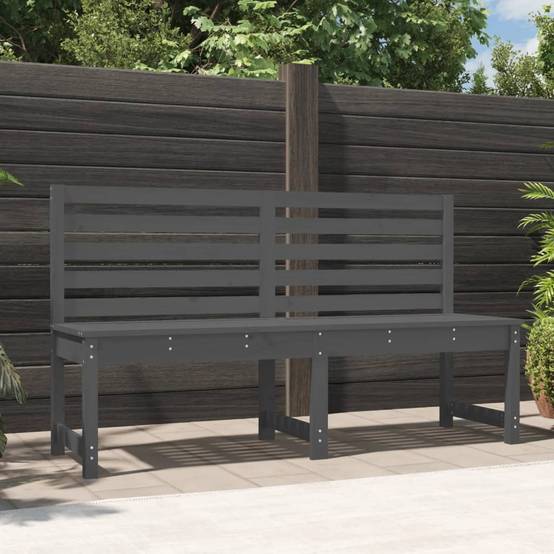 Maison Chic - Banc de jardin - Banc d'extérieur - Banquette gris 157,5 cm bois massif de pin - Imagen 2