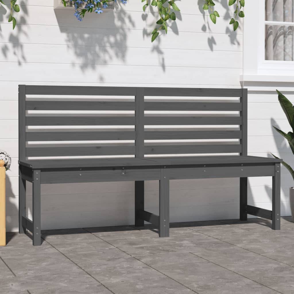 Maison Chic - Banc de jardin - Banc d'extérieur - Banquette gris 157,5 cm bois massif de pin - Imagen 3