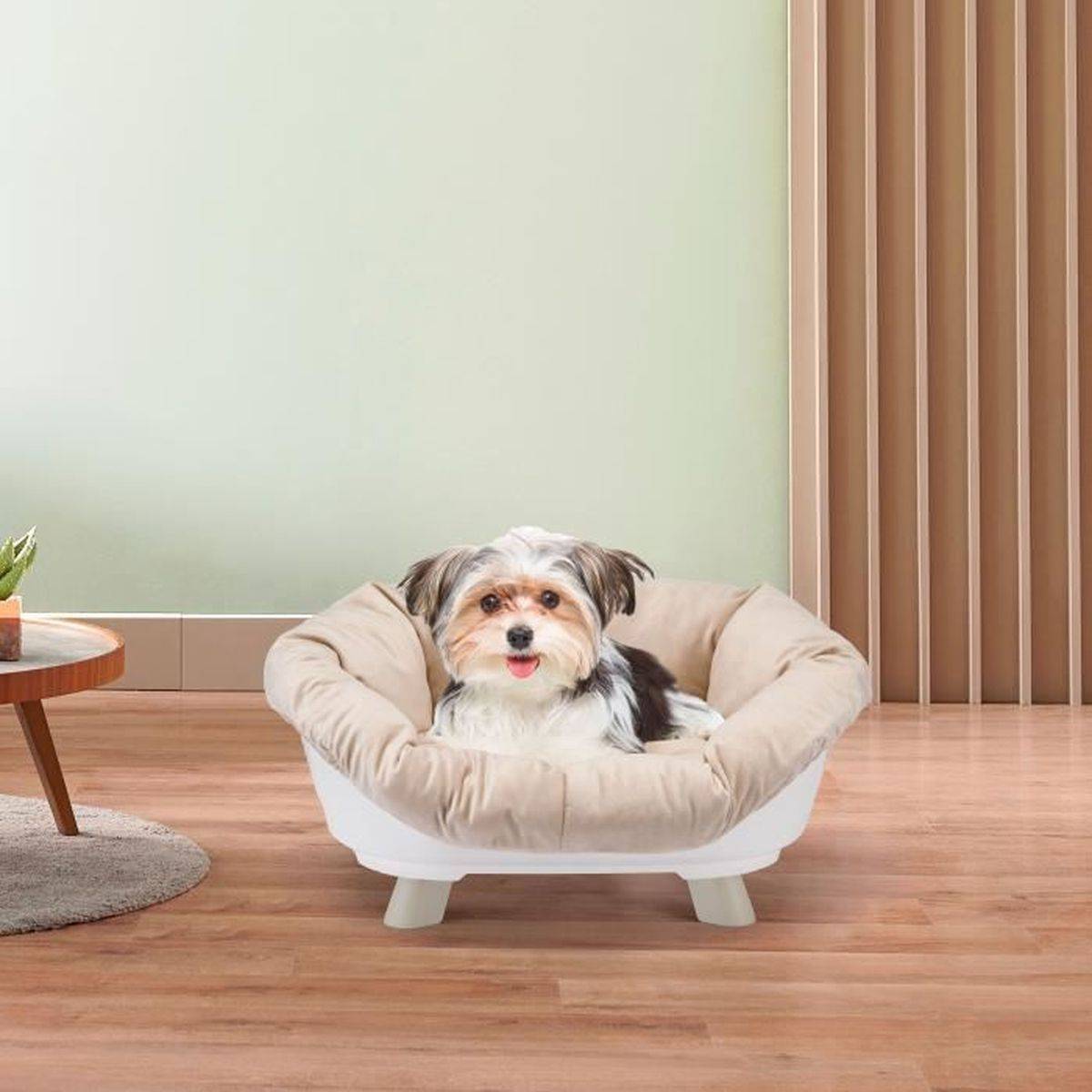 Ferplast - Panier lit pour chat et petit chien Sofa Throne 4 blanc, coussin tissu, base plastique ajourée - Ferplast - Image 9