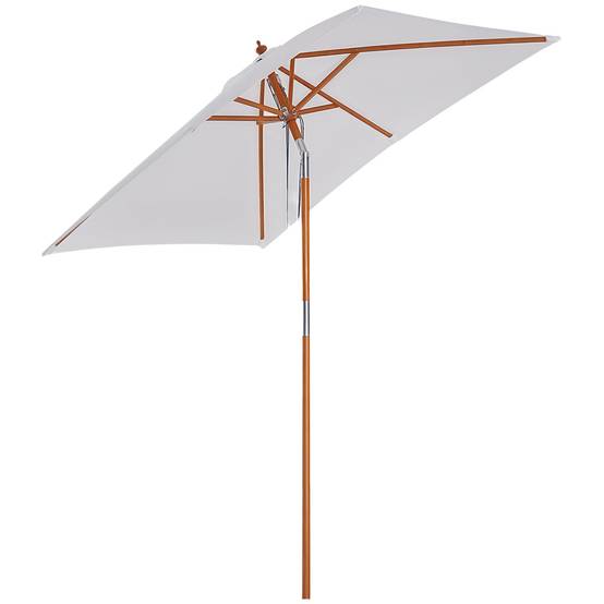 PANGIVO - Parasol rectangulaire inclinable en bois de bambou et polyester crème 200 x 150 x 235 cm - PANGIVO - Image 1