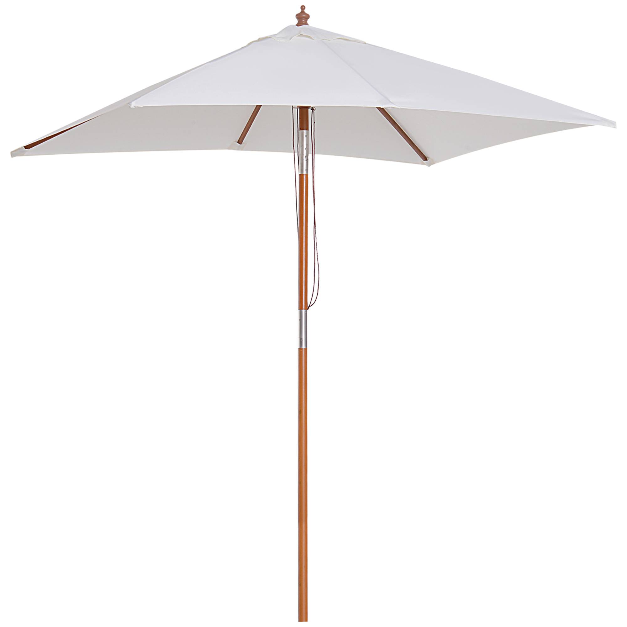PANGIVO - Parasol rectangulaire inclinable en bois de bambou et polyester crème 200 x 150 x 235 cm - PANGIVO - Image 2