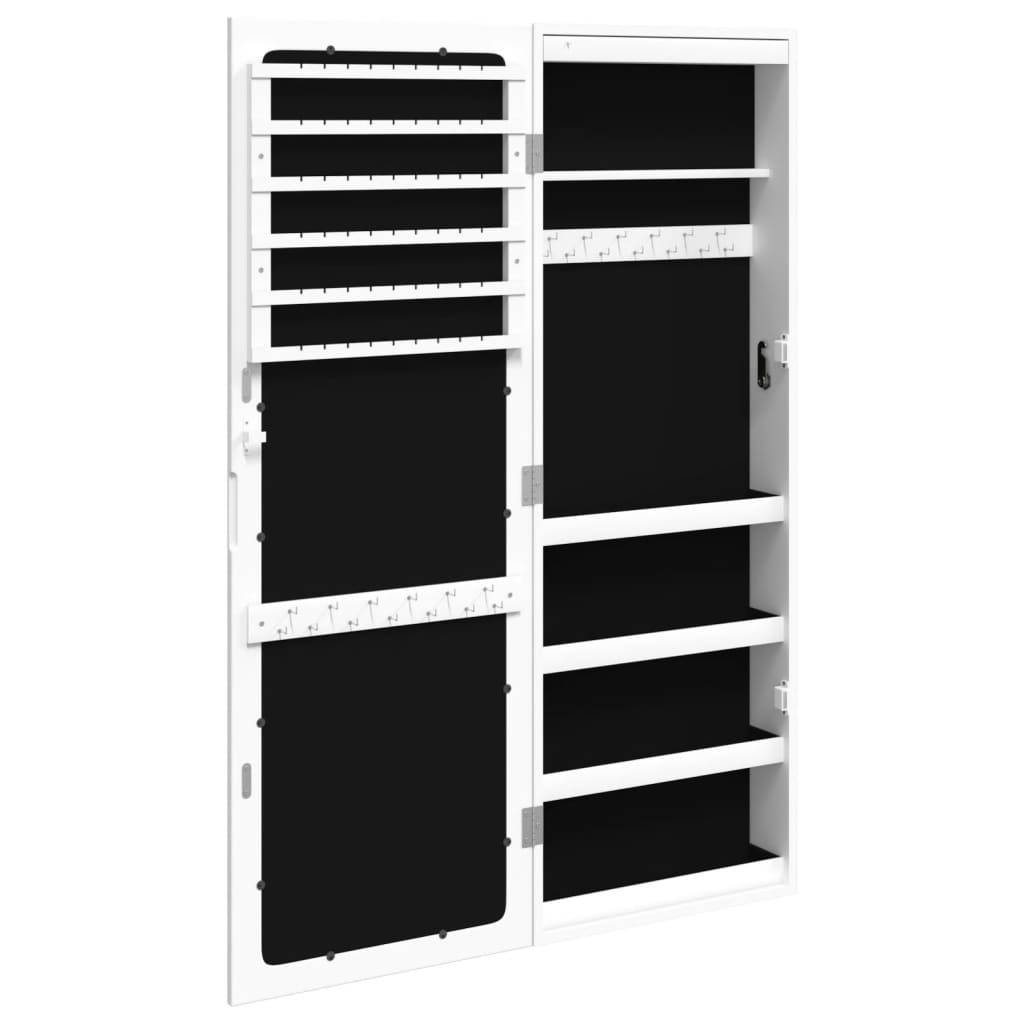 Miroir sur pied avec rangement - Armoire à bijoux avec miroir et éclairage LED mural blanc PC134 - Image 8