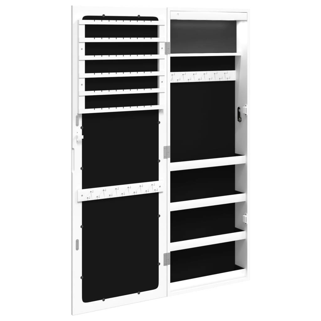 Miroir sur pied avec rangement - Armoire à bijoux avec miroir et éclairage LED mural blanc PC134 - Image 7