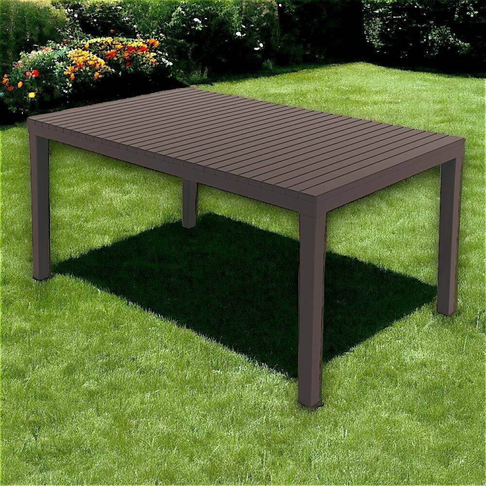Dmora - Table d'extérieur Maratea, Étagère à manger rectangulaire, Table de jardin polyvalente, 100% Made in Italy, 150x90h72 Cm, Anthracite - Imagen 5