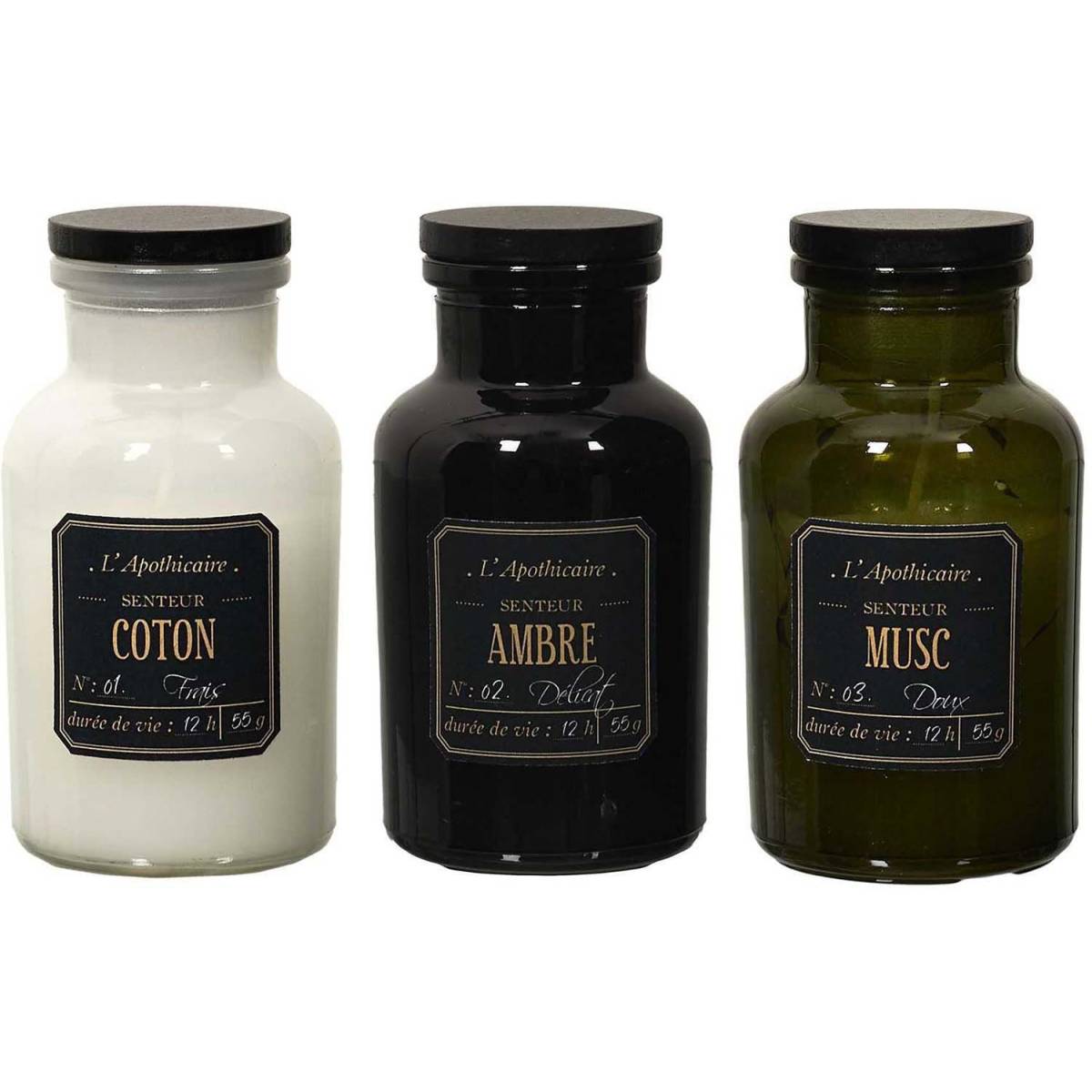 The Home Deco Factory - Bougie parfumée fiole Alchimiste (Lot de 3) 13 cm - Image 1
