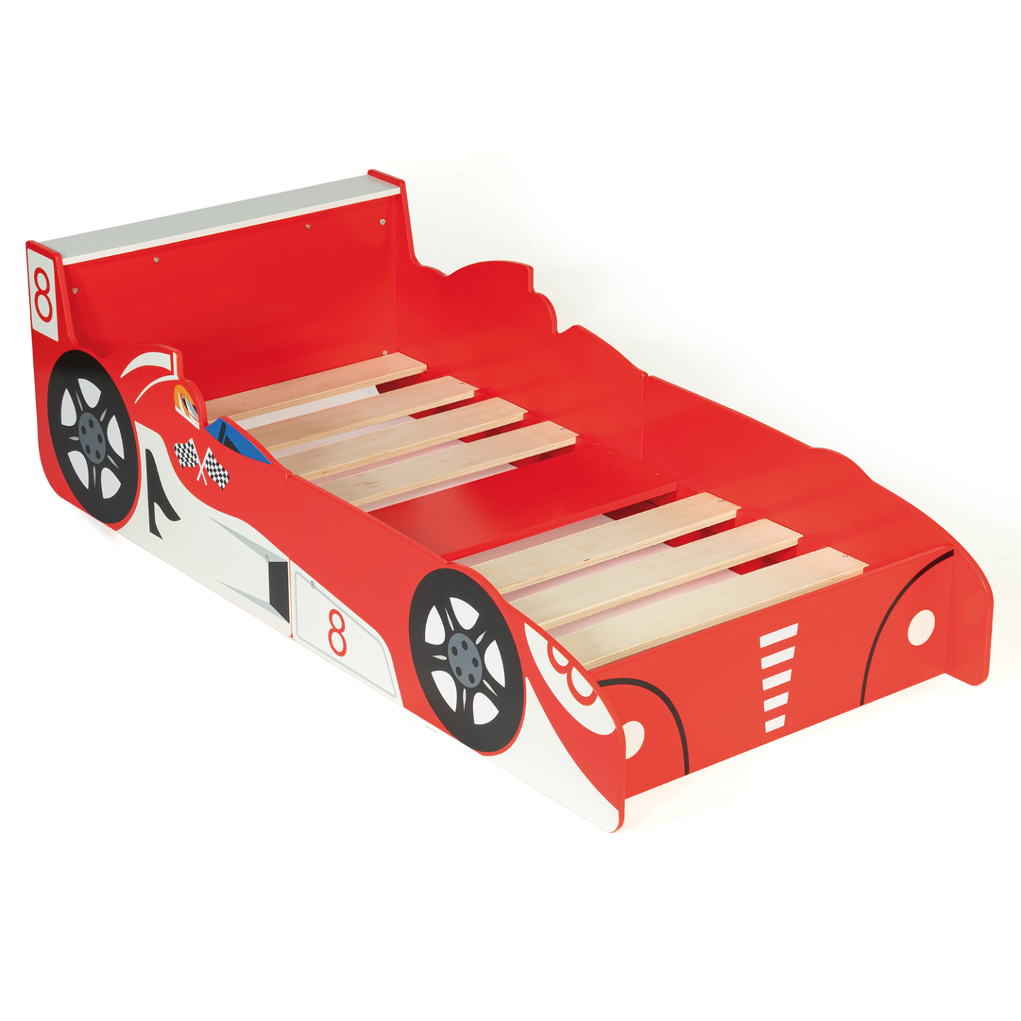 Lit enfant voiture formule 1 TEDDI 70 x 140 CM rouge - Image 5