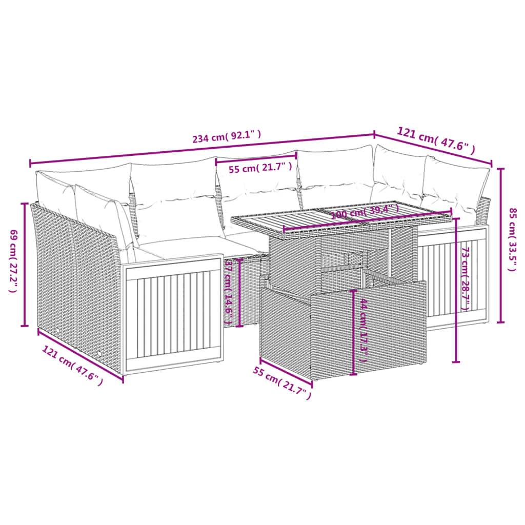 Salon de jardin 7 pcs résine tressée modulable et table à hauteur réglable Noir – ComfortXL Outdoor Living - Image 3