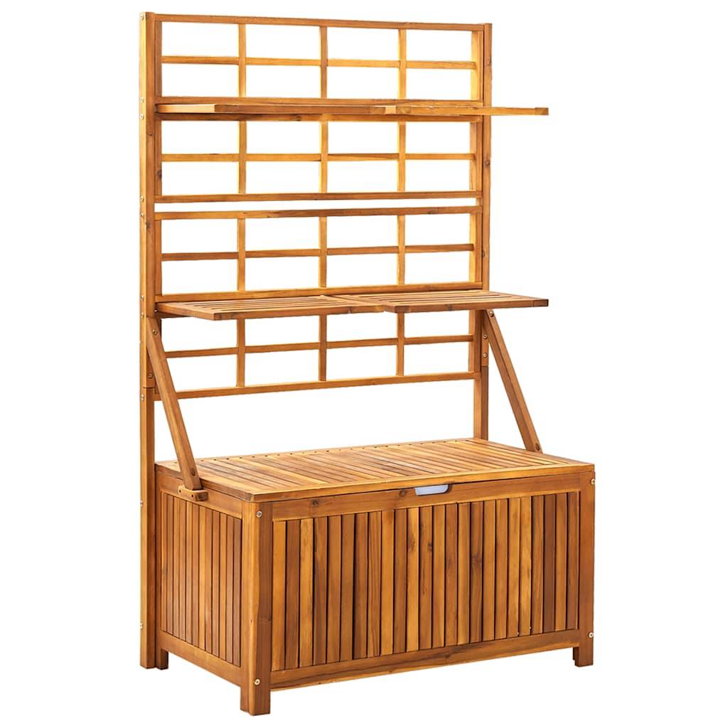 Boîte de rangement avec treillis bois acacia naturel 99 x 55 x 160 cm - PANGIVO - Image 2
