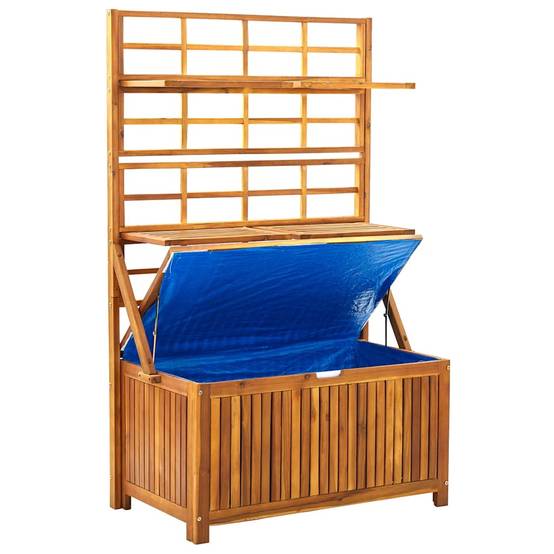Boîte de rangement avec treillis bois acacia naturel 99 x 55 x 160 cm - PANGIVO - Image 6