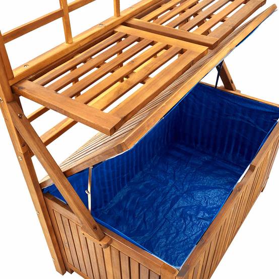 Boîte de rangement avec treillis bois acacia naturel 99 x 55 x 160 cm - PANGIVO - Image 7