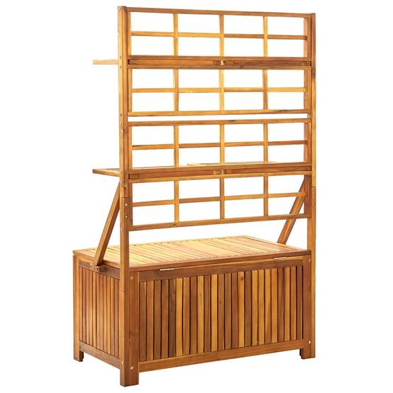 Boîte de rangement avec treillis bois acacia naturel 99 x 55 x 160 cm - PANGIVO - Image 5