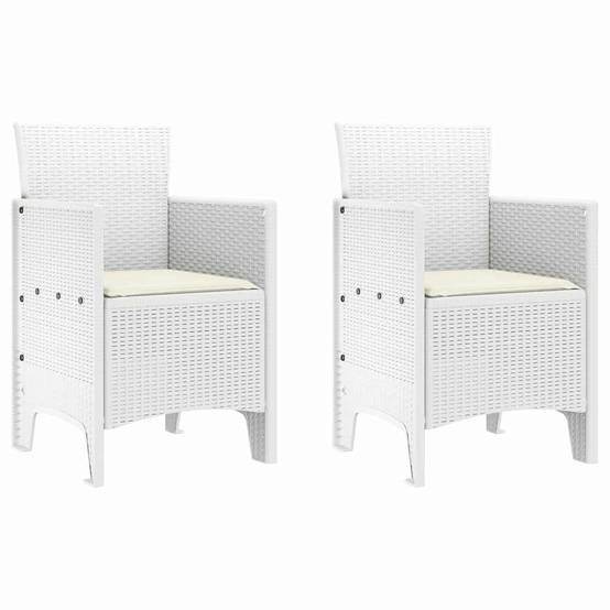 Chaise de jardin polypropylène blanc 53 x 49 x 85 cm, Poids :13kg - PANGIVO - Image 2
