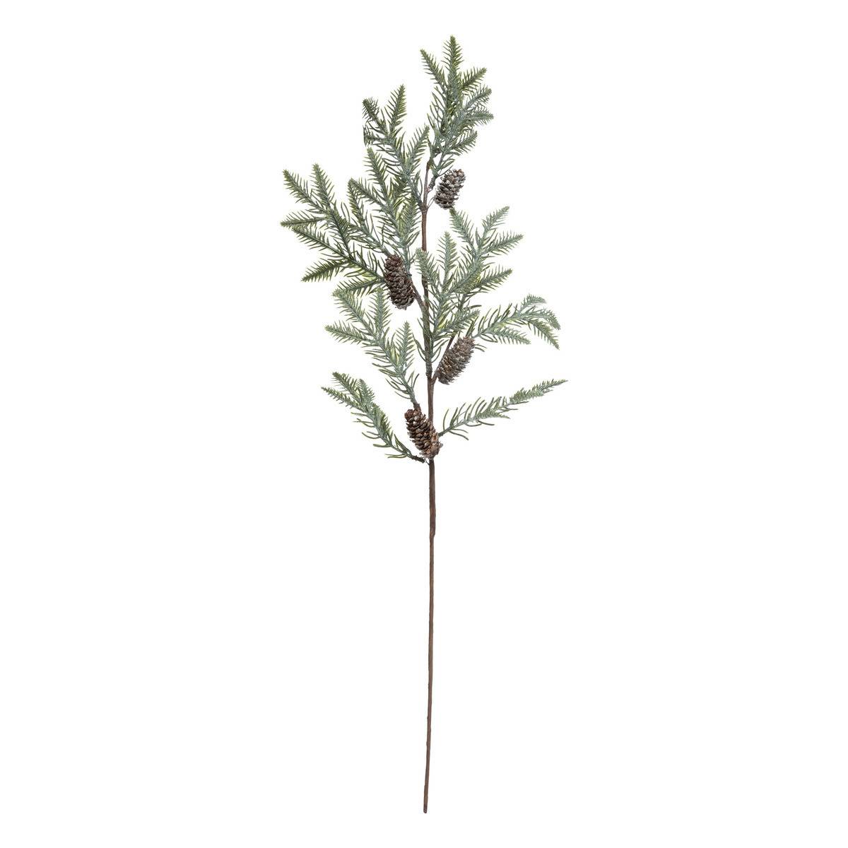 Fééric Lights & Christmas - Branche décorative spéciale fêtes Sapin avec pommes de pin enneigés H 67 cm - Imagen 1