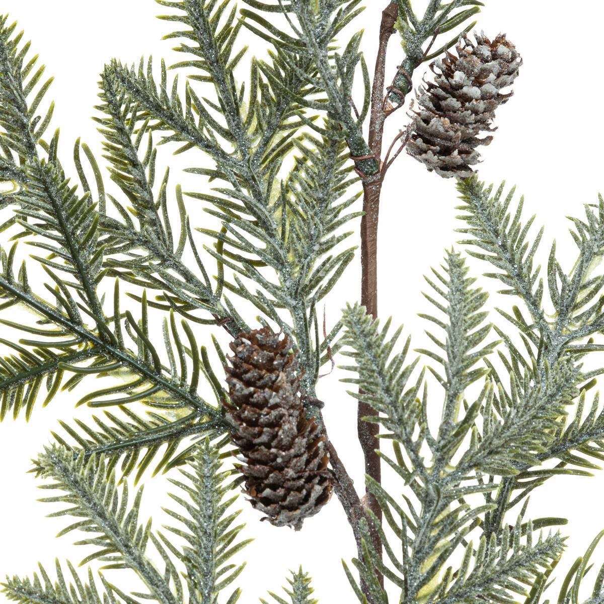 Fééric Lights & Christmas - Branche décorative spéciale fêtes Sapin avec pommes de pin enneigés H 67 cm - Imagen 2