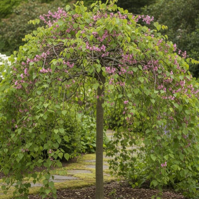 Cercis du Canada Cascading Hearts, Arbre de Judée, Gainier du Canada à fleurs Rose - feuillage Caduc - Pot de 15L - Baliveau-  hauteur à maturité De 3 - Image 2