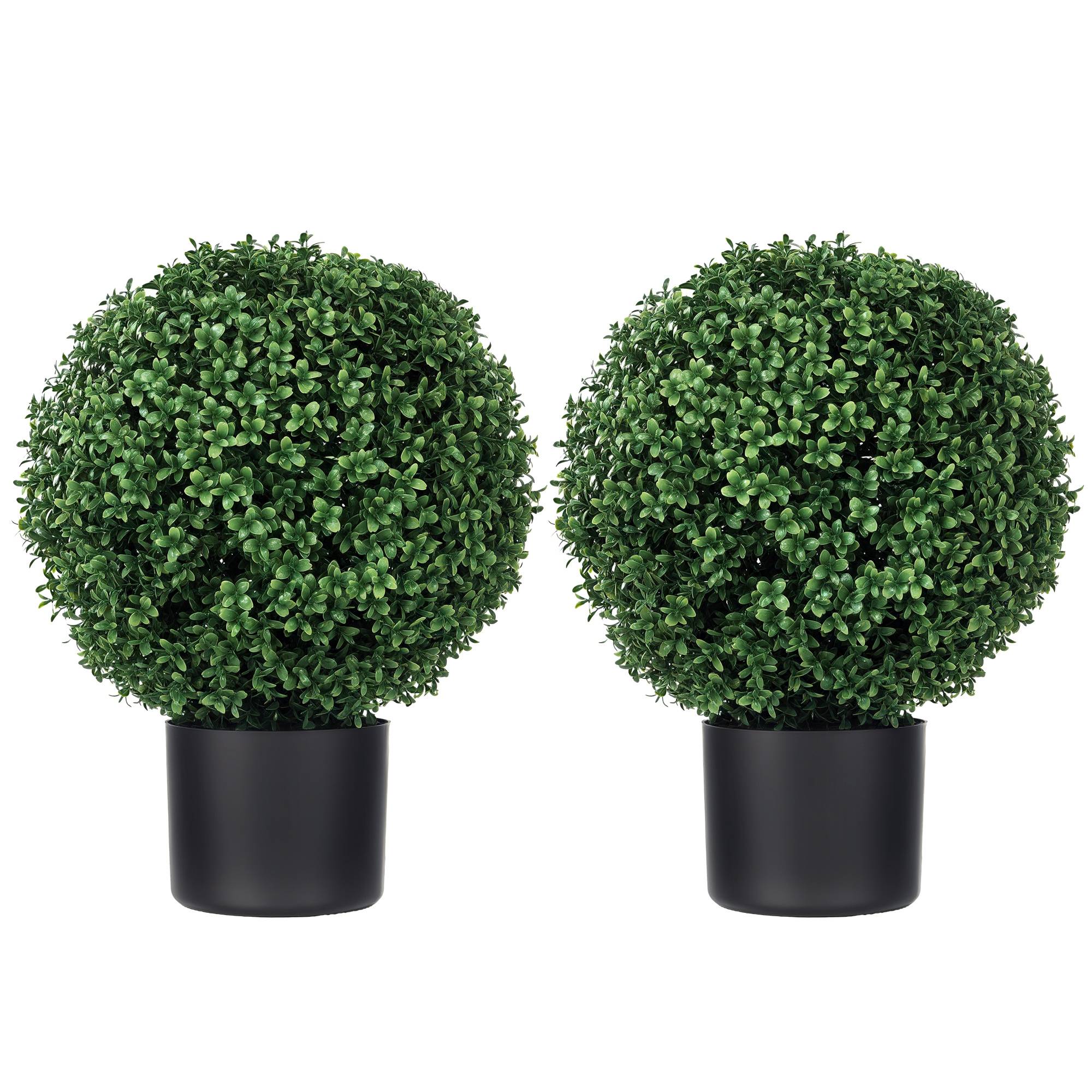 Sans Marque - Plante artificielle buis sphérique 52x40 cm verte - Image 1