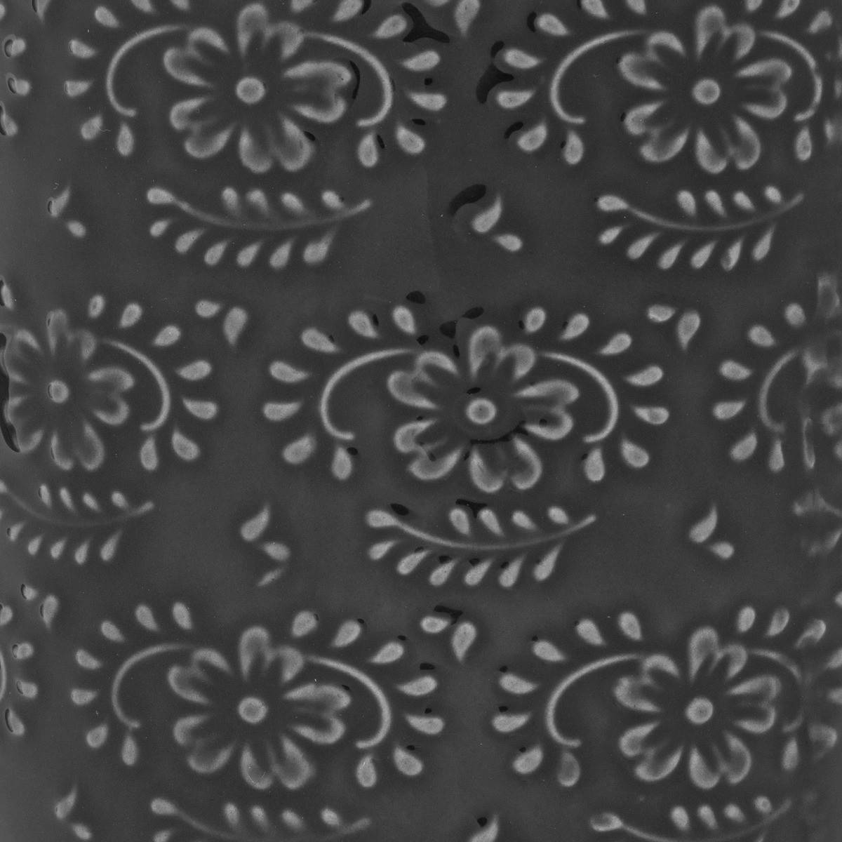 Atmosphera - Vase en Céramique émaillée Gris motif en relief D. 12 x H. 21,5 cm - Image 2
