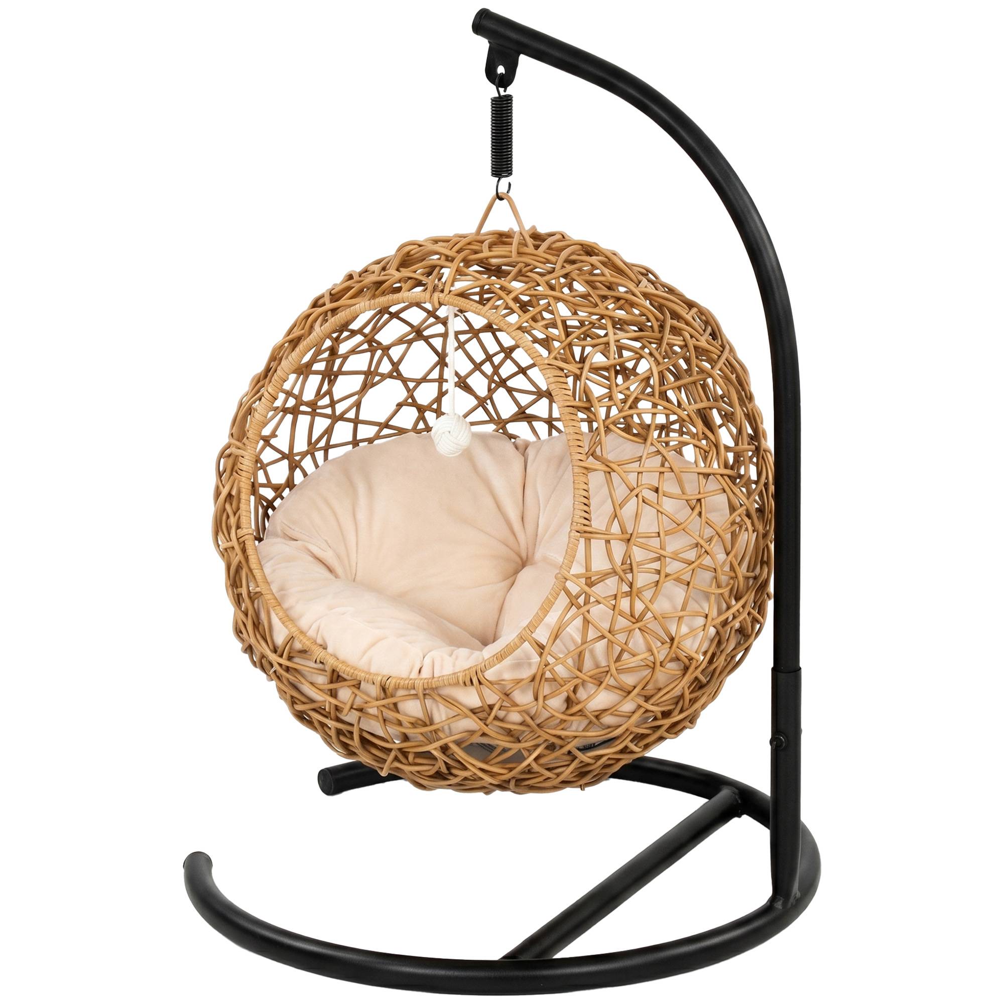 Panier pour chat rotin PE marron clair 45 x 41 x 75 cm - PANGIVO - Image 2