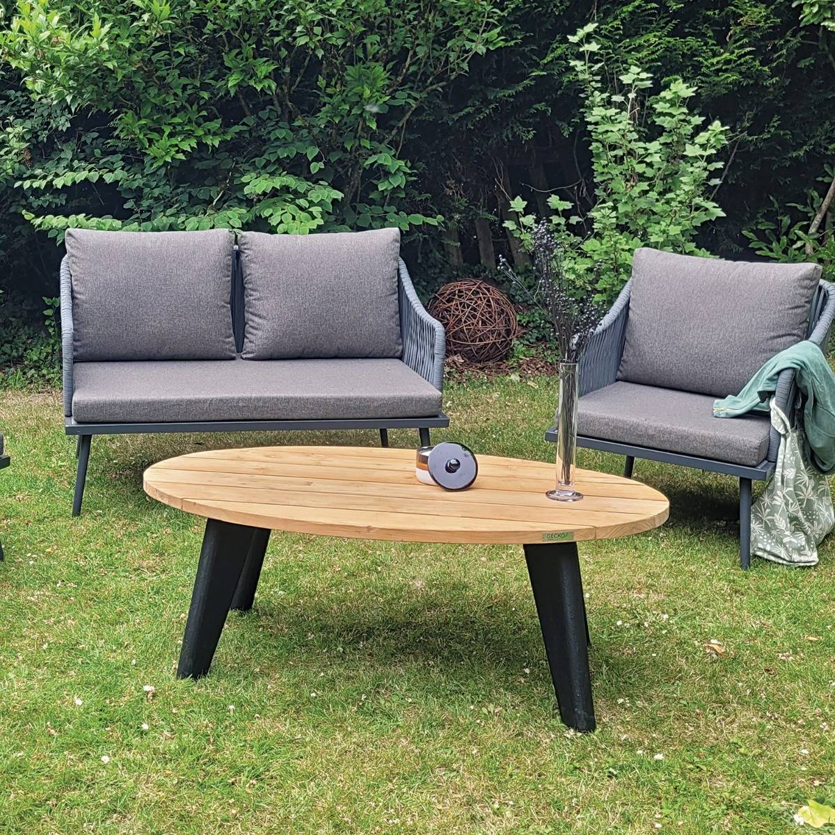 Gecko Jardin - Table basse en teck recyclé 120 cm, Elfe - Gecko Jardin - Imagen 1