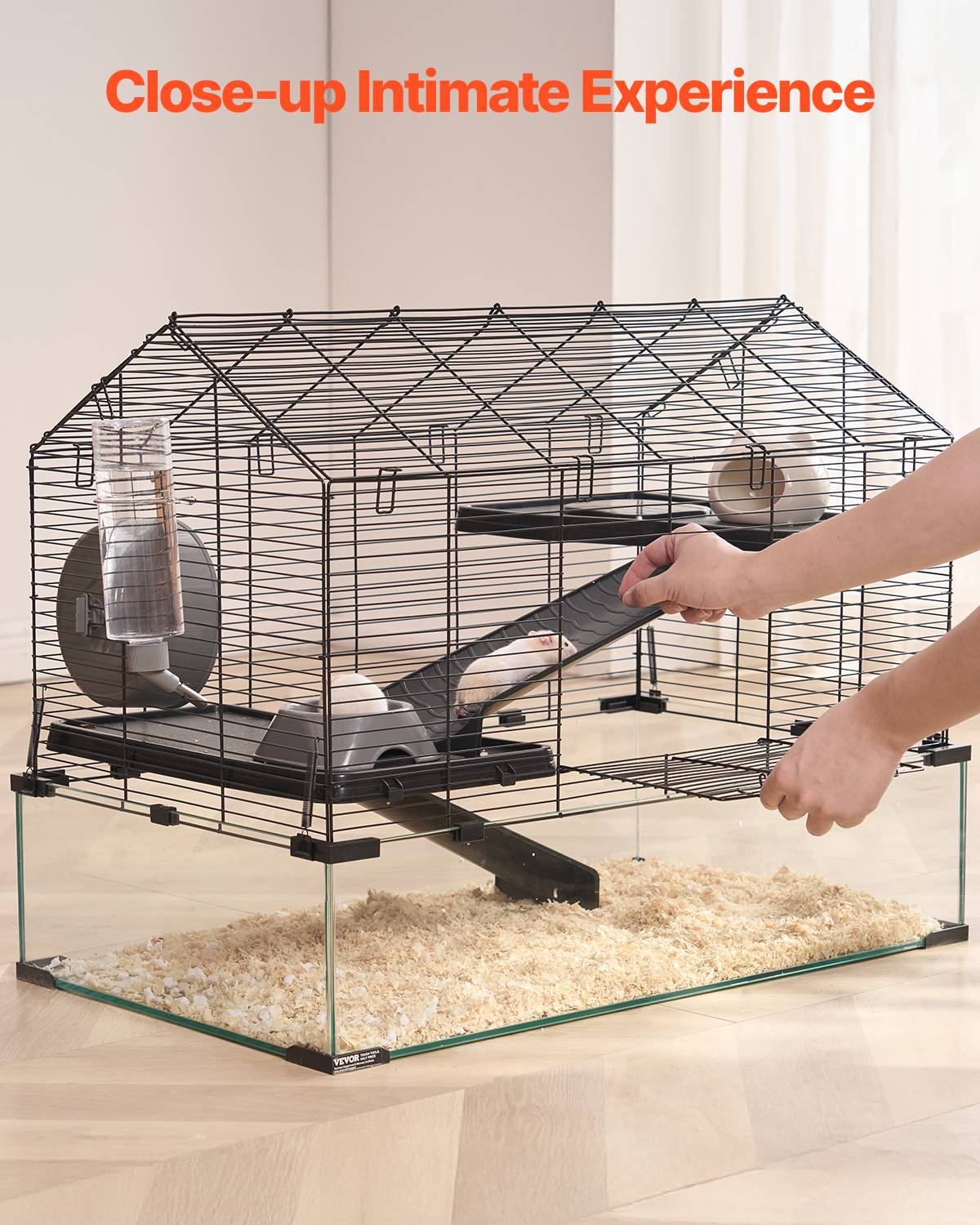 Vevor - VEVOR Cage hamster 75x44x61 cm, habitat transparent 360°, avec accessoires, pour petits animaux. - Image 6
