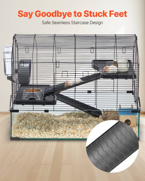 Vevor - VEVOR Cage hamster 75x44x61 cm, habitat transparent 360°, avec accessoires, pour petits animaux. - Image 5