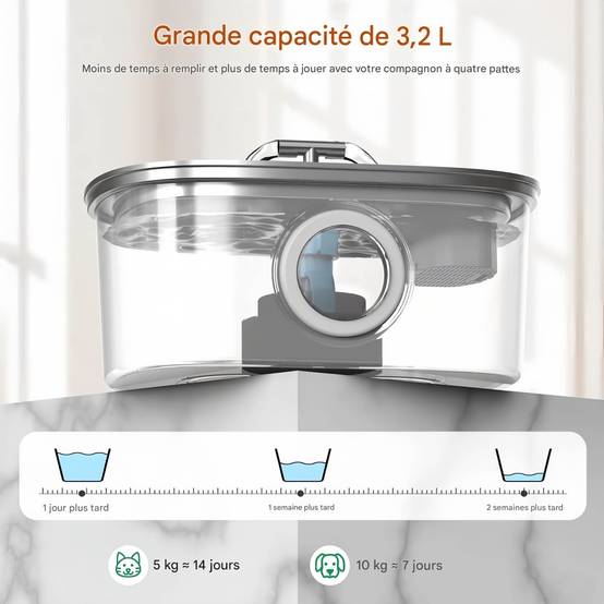 Fontaine à eau automatique pour chat en acier inoxydable IntiMeg - Image 3