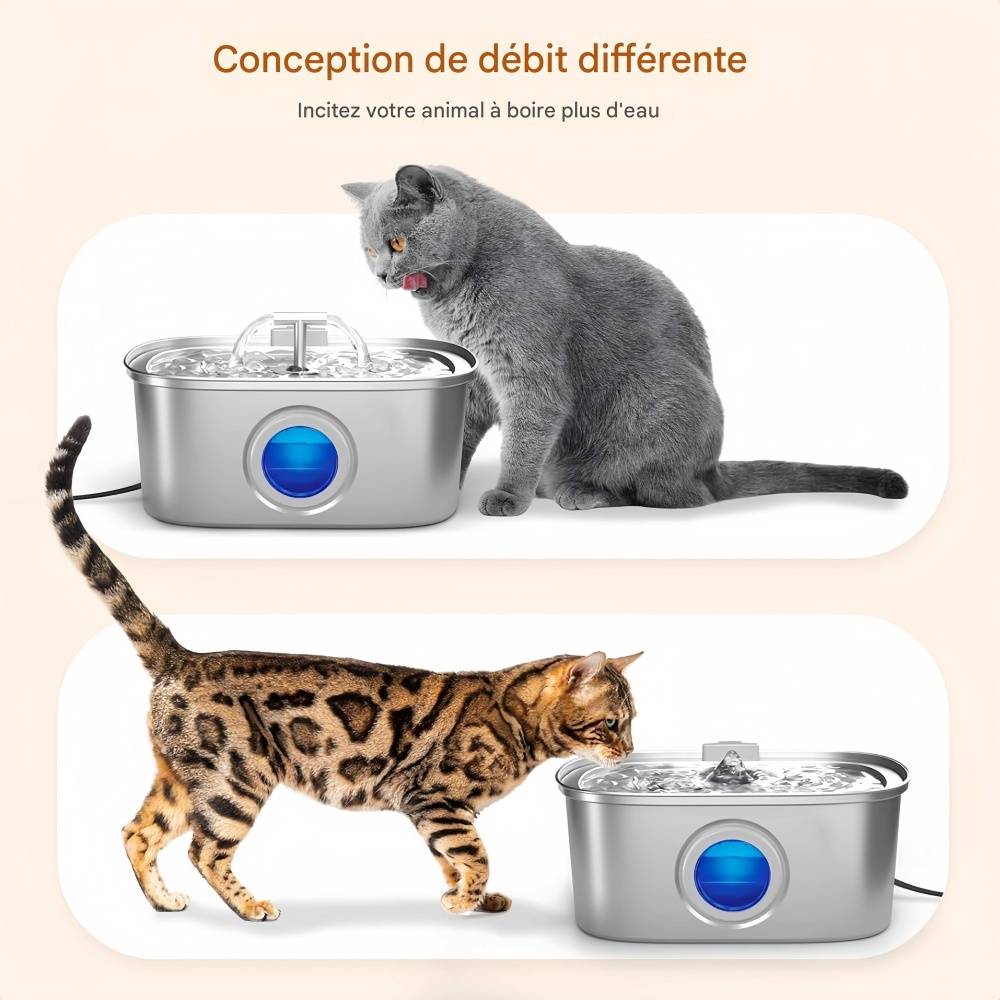 Fontaine à eau automatique pour chat en acier inoxydable IntiMeg - Image 6