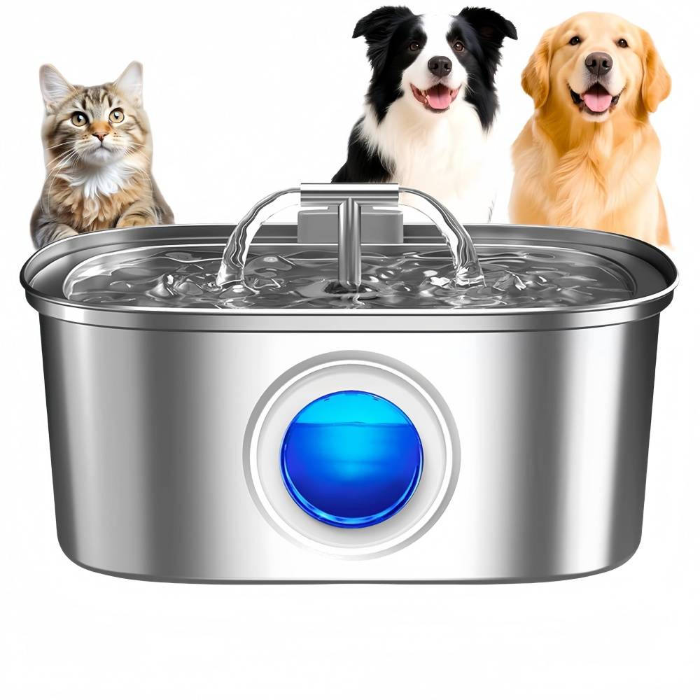 Fontaine à eau automatique pour chat en acier inoxydable IntiMeg - Image 1
