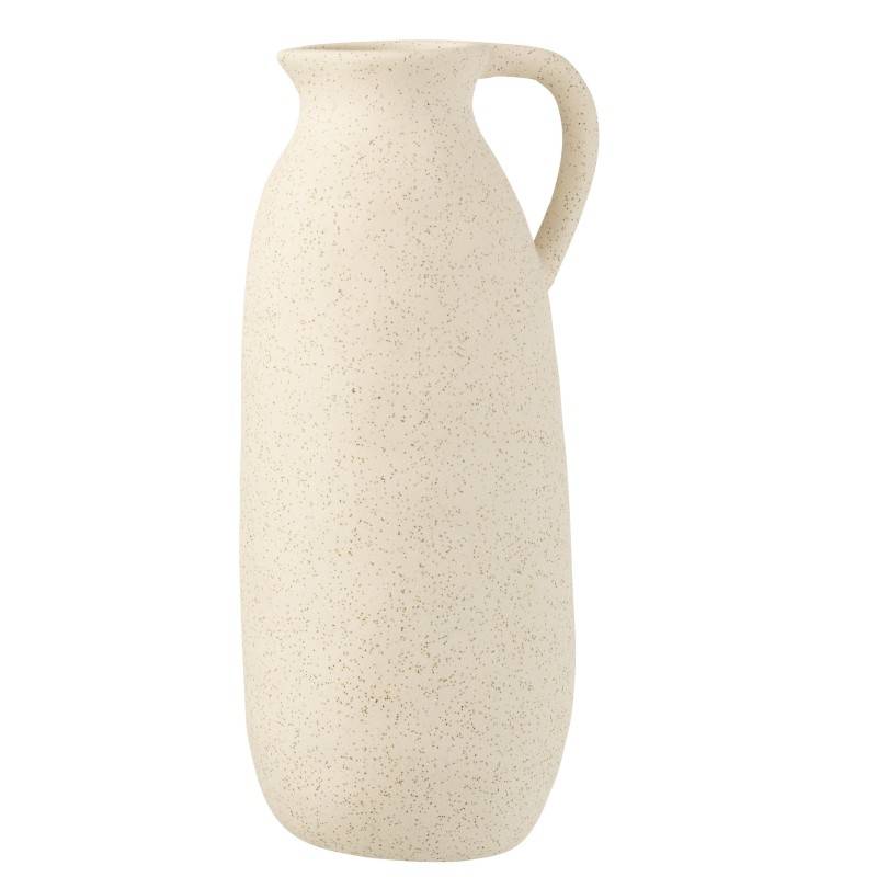 J-Line - Vase cruche haut avec anse en céramique blanc 15x14x36 cm - J-Line - Image 1