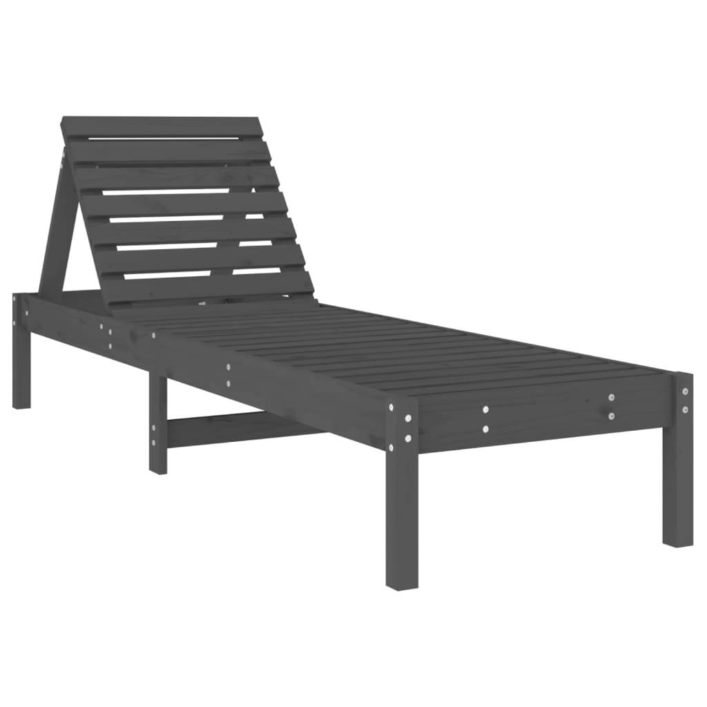 Chaise Longue Extérieure Bois Massif Pin Traité Terrasse Gris – ComfortXL Outdoor Living - Image 2