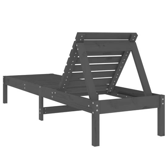 Chaise Longue Extérieure Bois Massif Pin Traité Terrasse Gris – ComfortXL Outdoor Living - Image 5