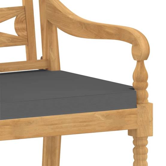 Helloshop26 - Salon de jardin meuble d'extérieur ensemble de mobilier 4 pièces avec coussins bois de teck solide - Imagen 6
