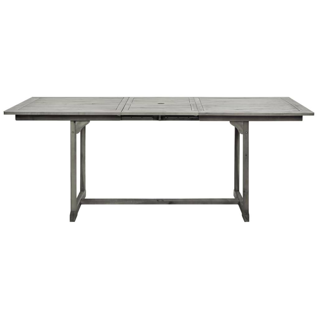 ComfortXL - Table Extensible de Jardin Grise 150-200cm en Bois d'Acacia avec Trou Parasol – ComfortXL Outdoor Living - Image 5