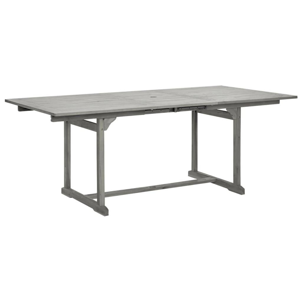 ComfortXL - Table Extensible de Jardin Grise 150-200cm en Bois d'Acacia avec Trou Parasol – ComfortXL Outdoor Living - Image 2
