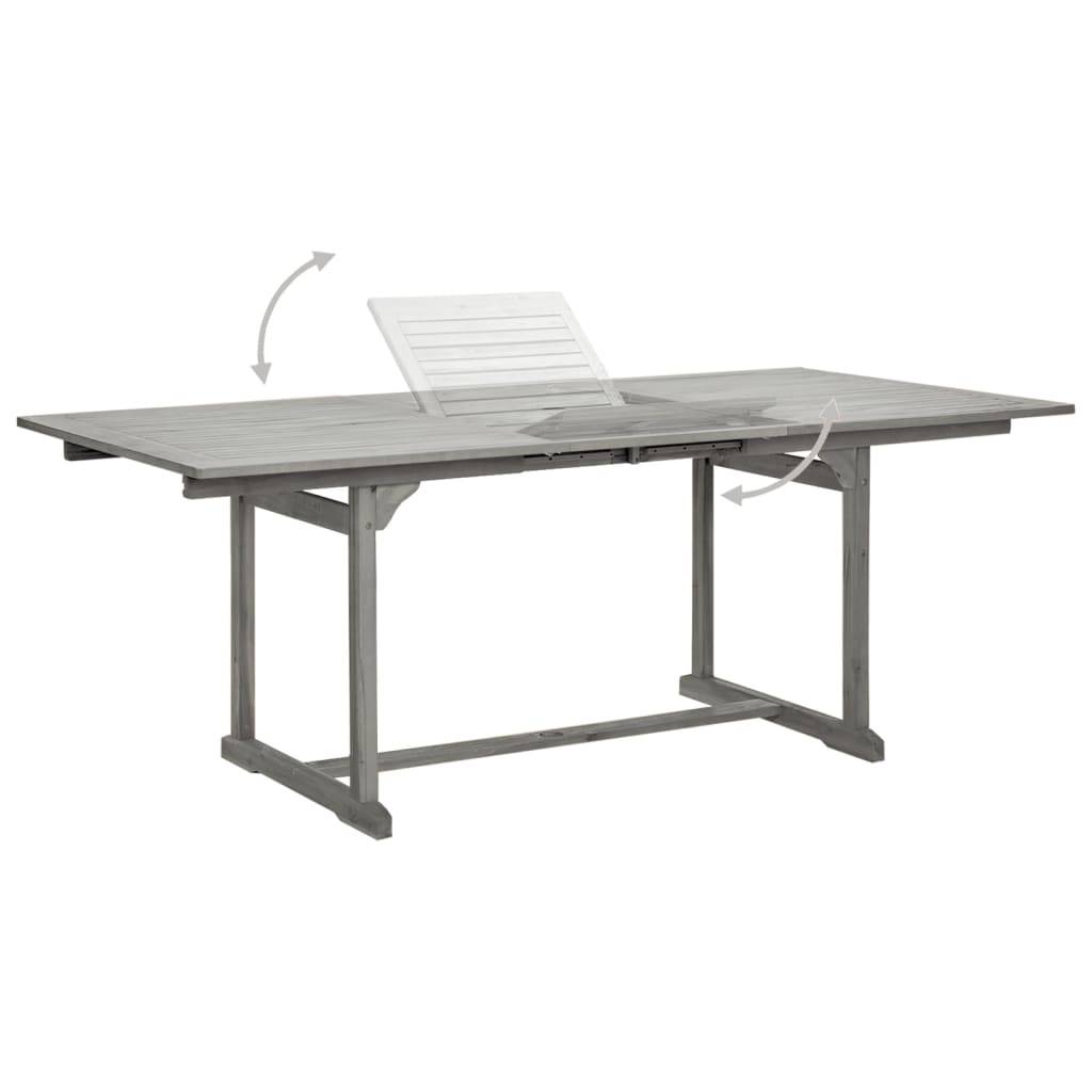 ComfortXL - Table Extensible de Jardin Grise 150-200cm en Bois d'Acacia avec Trou Parasol – ComfortXL Outdoor Living - Image 4