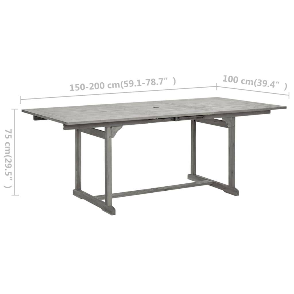 ComfortXL - Table Extensible de Jardin Grise 150-200cm en Bois d'Acacia avec Trou Parasol – ComfortXL Outdoor Living - Image 8
