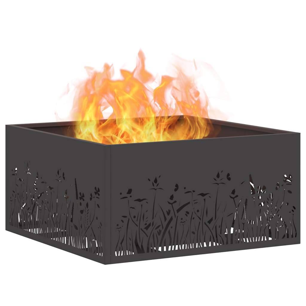 ComfortXL - Brasero de jardin carré en acier design moderne 60x60cm Noir – ComfortXL Outdoor Living - Image 3