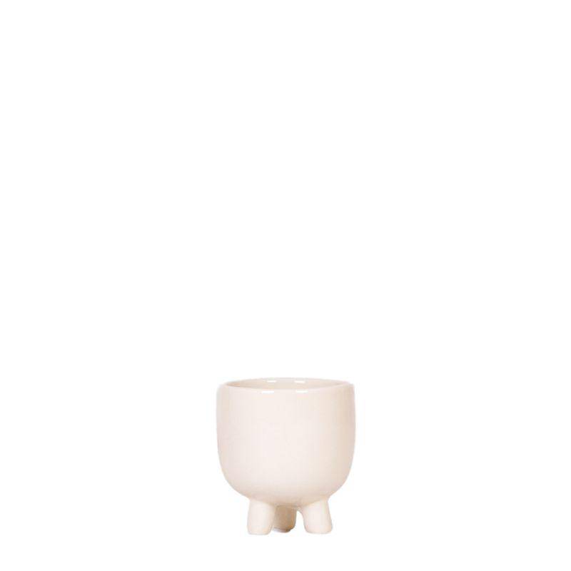 Cache-pot céramique finition lisse - teinte travertin naturelle - Pot de 6cm - Image 1