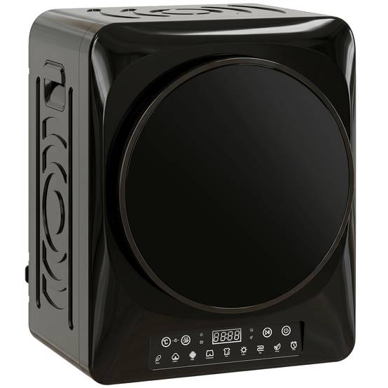 Sèche-linge à évacuation compact 1000W modes extra-sec et ECO, réglages minuterie et température, noir - Image 2