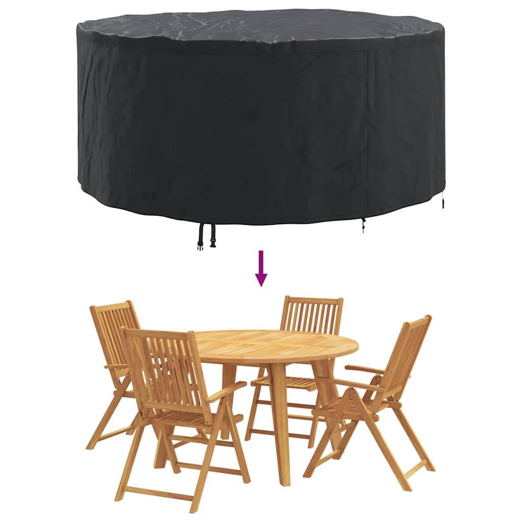 Housse de Jardin pour Table Ronde Tissu Oxford 210D Imperméable Anti-UV Protection Extérieur Noir 200x200x105 cm – ComfortXL Outdoor Living - Image 3