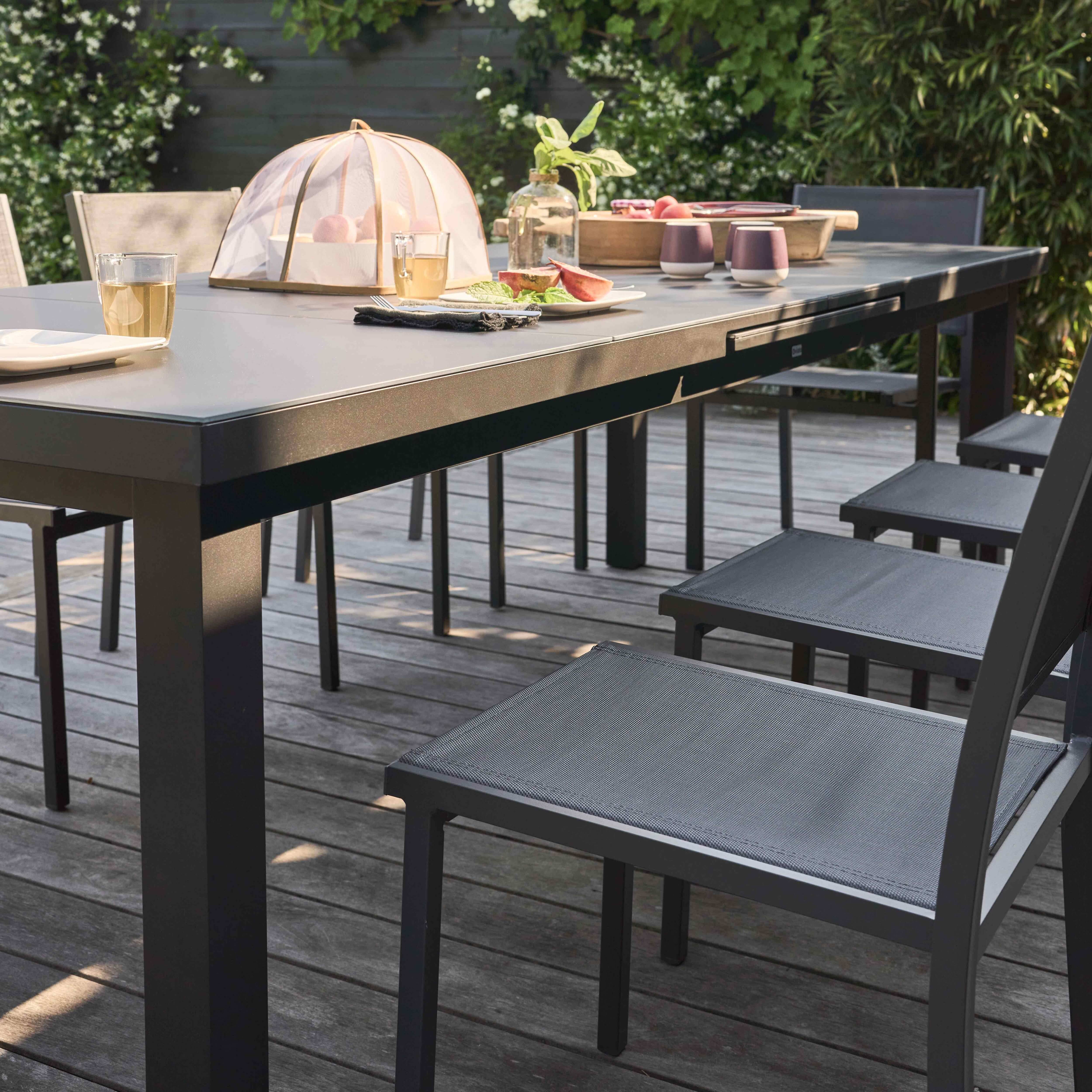 Oviala - Ensemble table de jardin extensible 256-320 cm et 10 assises Albi - Oviala - Image 5