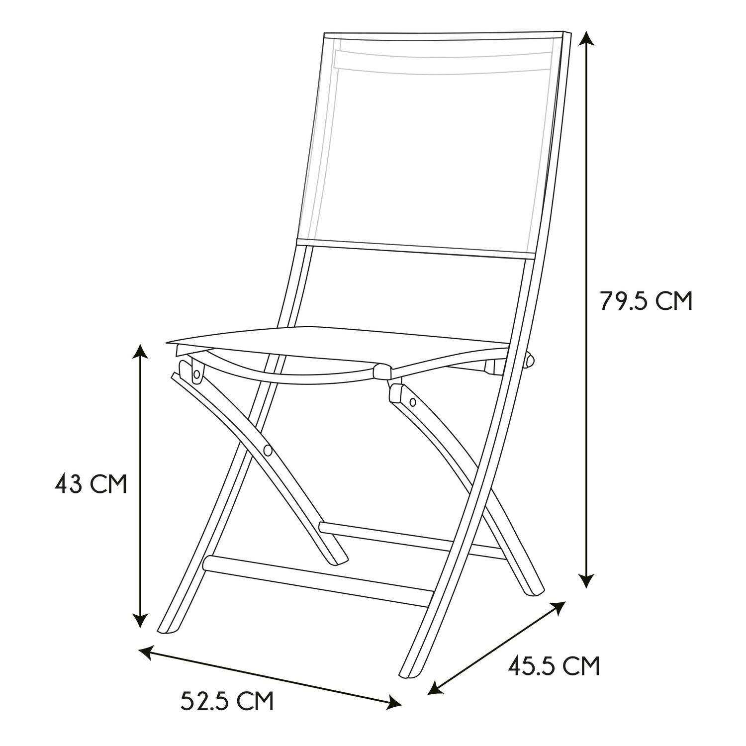 Sans Marque - Lot de 4 Chaises pliantes d'extérieur Elba - Toilinux - Imagen 3